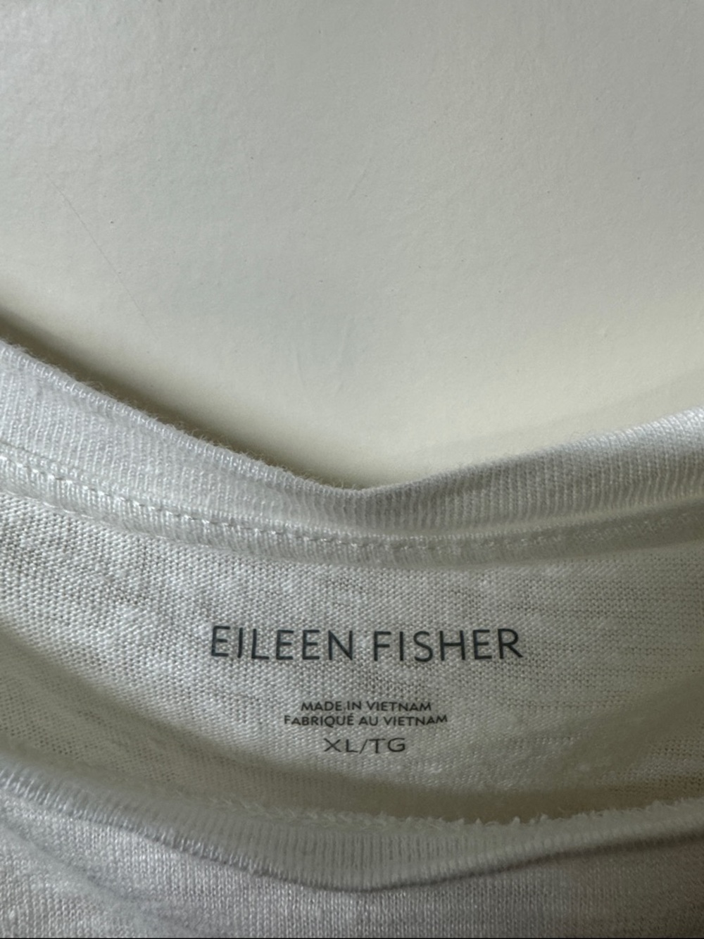 EILEEN FISHER Classic White Crew Neck Tee - Picture 2 of 2